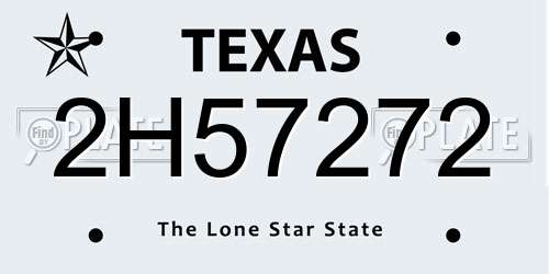 2H57272 Texas License Plate