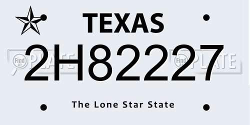 2H82227 Texas License Plate