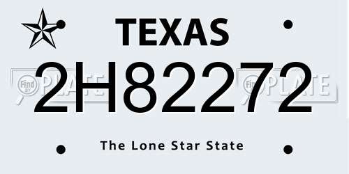 2H82272 Texas License Plate