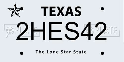 2HES42 Texas License Plate