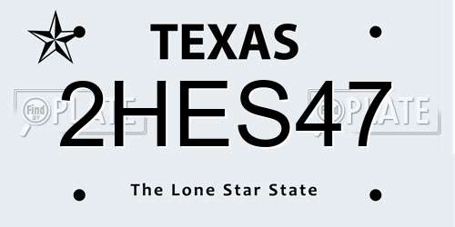 2HES47 Texas License Plate