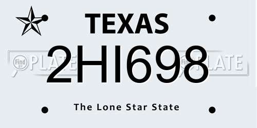 2HI698 Texas License Plate