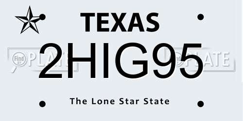 2HIG95 Texas License Plate