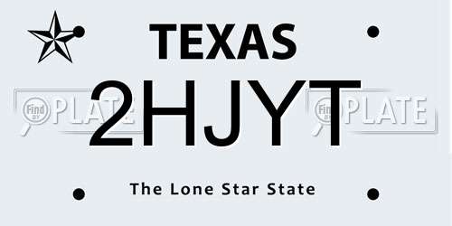 2HJYT Texas License Plate