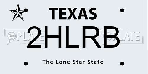 2HLRB Texas License Plate