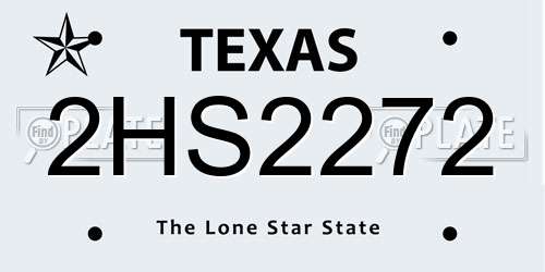 2HS2272 Texas License Plate