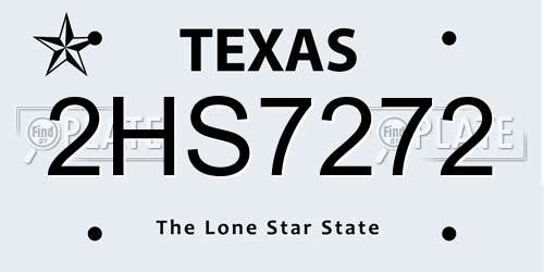 2HS7272 Texas License Plate