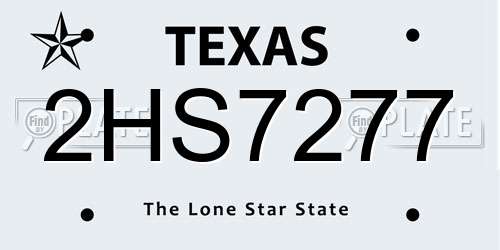 2HS7277 Texas License Plate