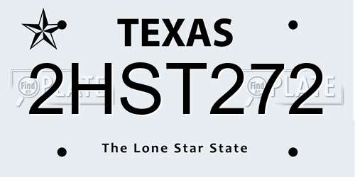 2HST272 Texas License Plate