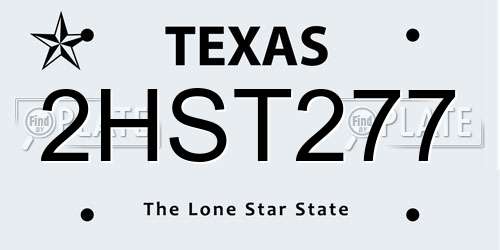2HST277 Texas License Plate