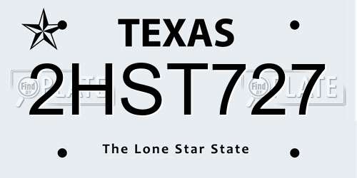 2HST727 Texas License Plate