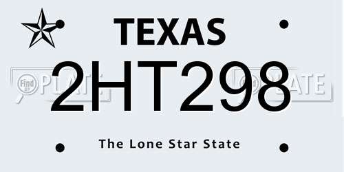 2HT298 Texas License Plate