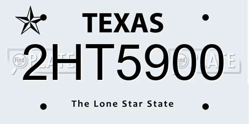 2HT5900 Texas License Plate