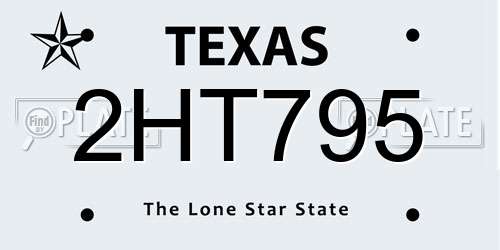 2HT795 Texas License Plate