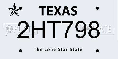 2HT798 Texas License Plate