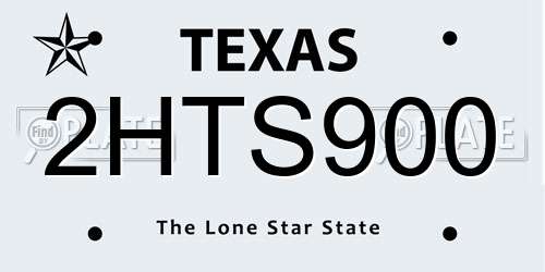 2HTS900 Texas License Plate