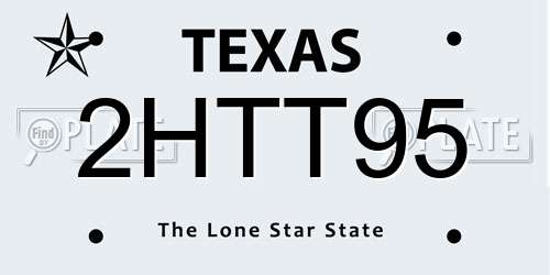 2HTT95 Texas License Plate