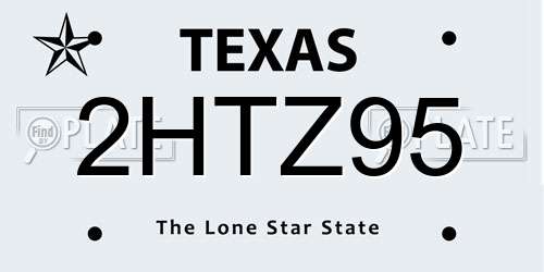 2HTZ95 Texas License Plate