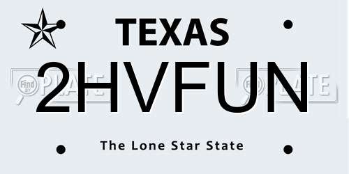 2HVFUN Texas License Plate