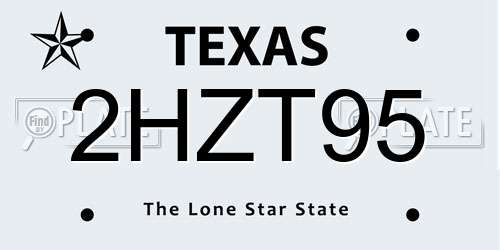 2HZT95 Texas License Plate
