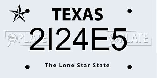 2I24E5 Texas License Plate