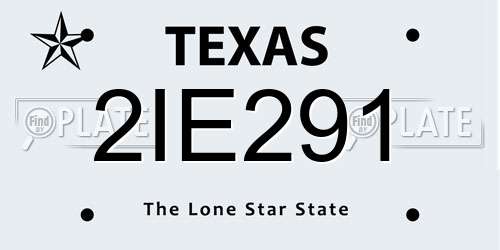 2IE291 Texas License Plate