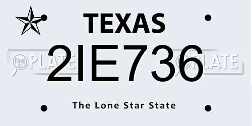 2IE736 Texas License Plate