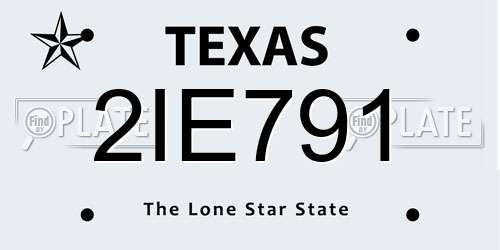 2IE791 Texas License Plate