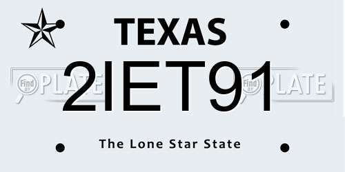 2IET91 Texas License Plate