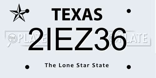 2IEZ36 Texas License Plate