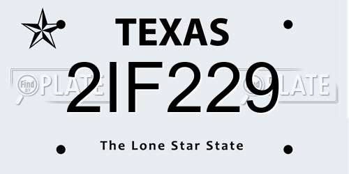 2IF229 Texas License Plate