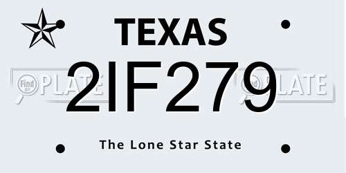 2IF279 Texas License Plate