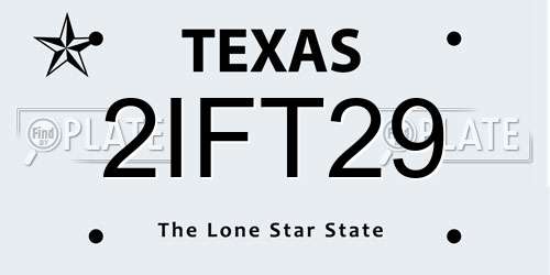 2IFT29 Texas License Plate
