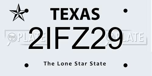 2IFZ29 Texas License Plate