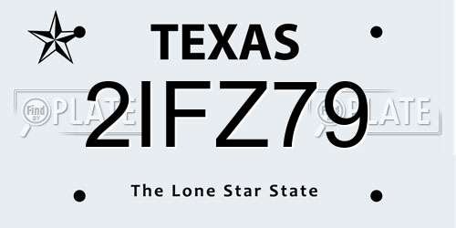 2IFZ79 Texas License Plate