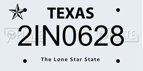2IN0628 Texas License Plate