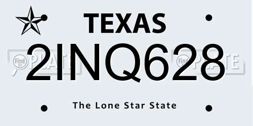 2INQ628 Texas License Plate