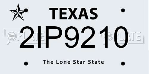 2IP9210 Texas License Plate
