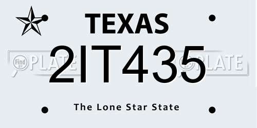 2IT435 Texas License Plate