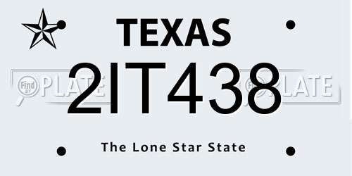 2IT438 Texas License Plate