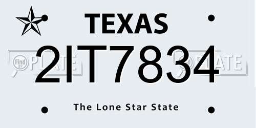 2IT7834 Texas License Plate