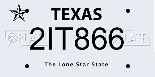 2IT866 Texas License Plate