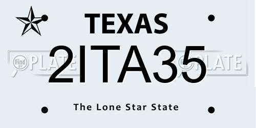 2ITA35 Texas License Plate