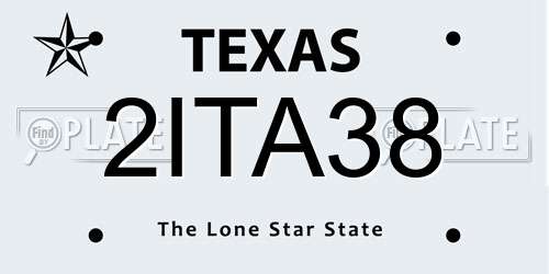 2ITA38 Texas License Plate