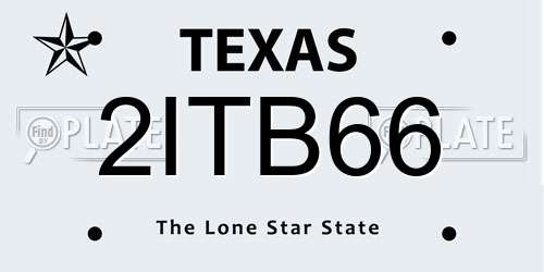 2ITB66 Texas License Plate