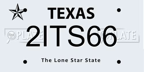 2ITS66 Texas License Plate