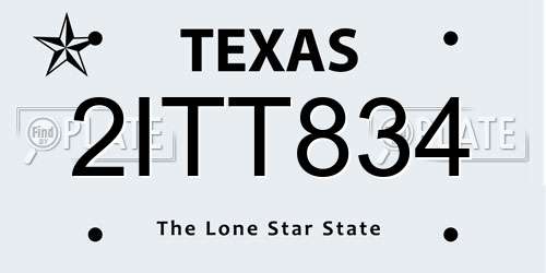 2ITT834 Texas License Plate