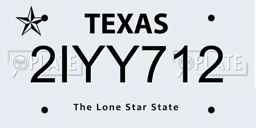 2IYY712 Texas License Plate
