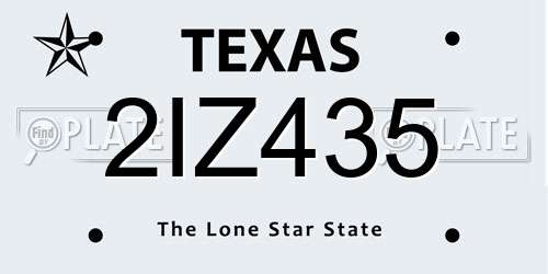 2IZ435 Texas License Plate