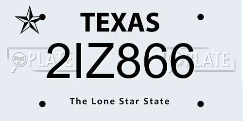 2IZ866 Texas License Plate